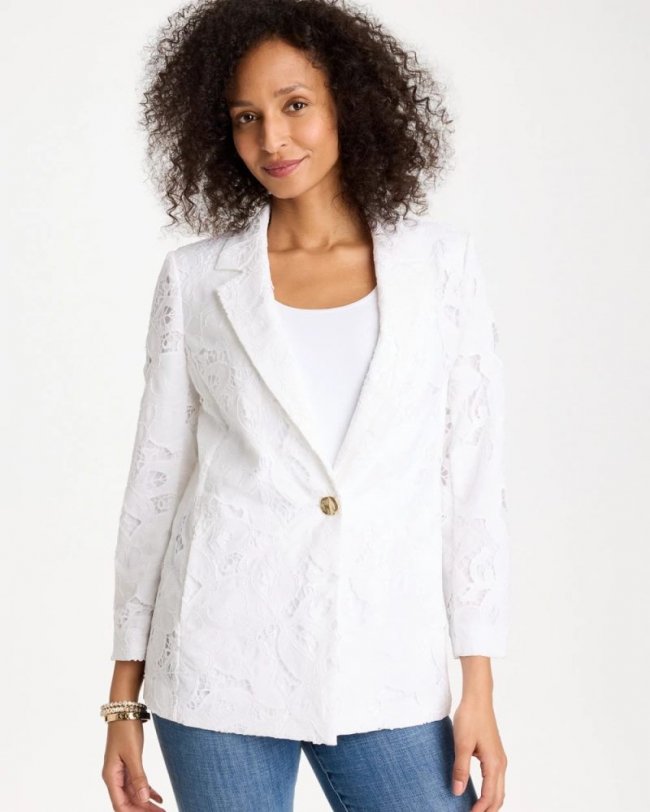 Chicos Classic Lace Blazer - ALABASTER Chicos Classic Lace Blazer - ALABASTER