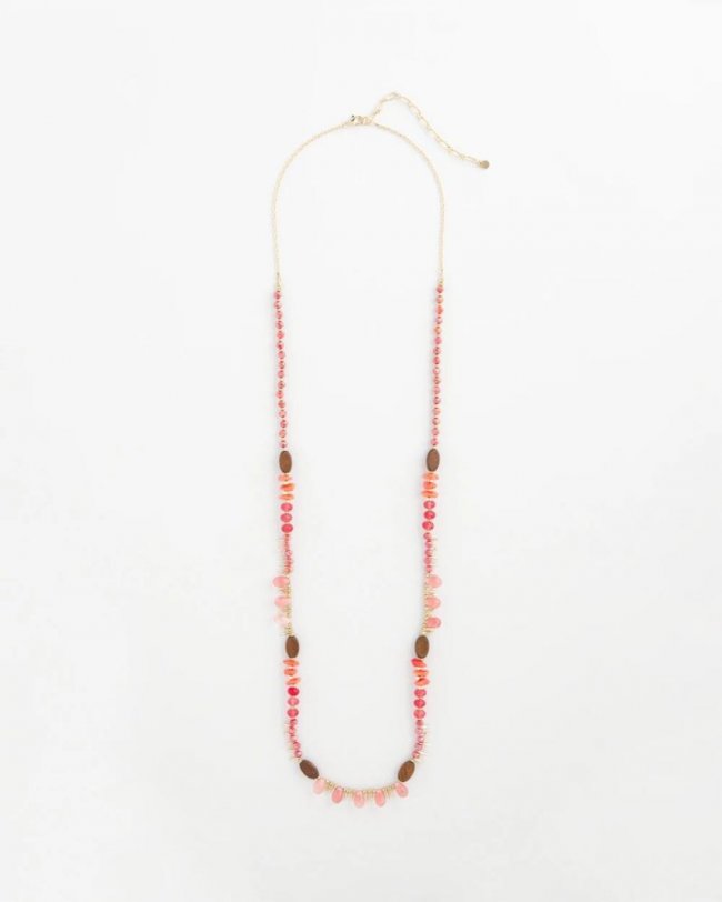 Chicos Beaded Single Strand Necklace - WARM MULTI Chicos Beaded Single Strand Necklace - WARM MULTI