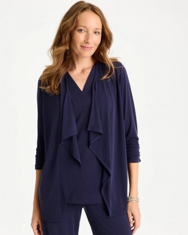 Chicos Travelers™ Knit Fly Away Cardigan - PASSPORT BLUE Chicos Travelers™ Knit Fly Away Cardigan - PASSPORT BLUE