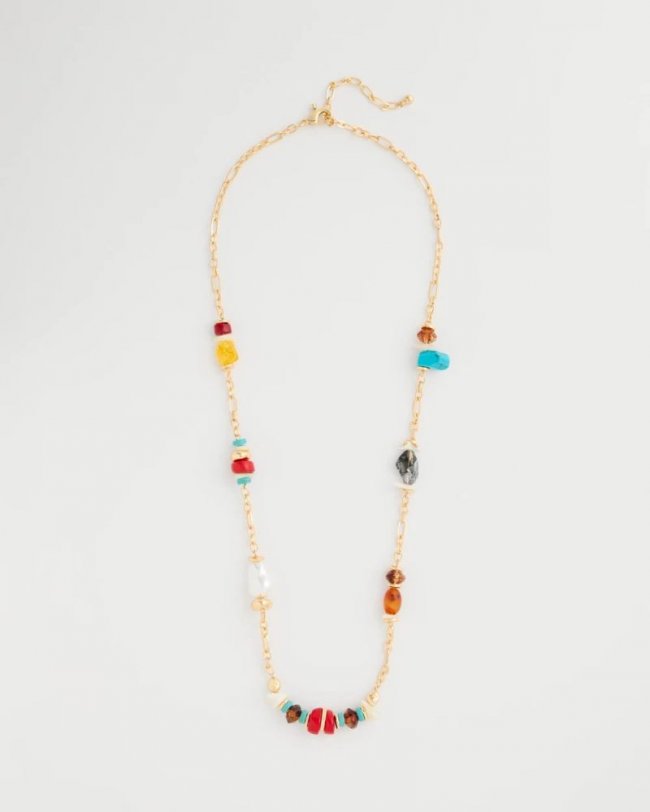 Chicos Mixed-Media Long Beaded Necklace - MULTI Chicos Mixed-Media Long Beaded Necklace - MULTI