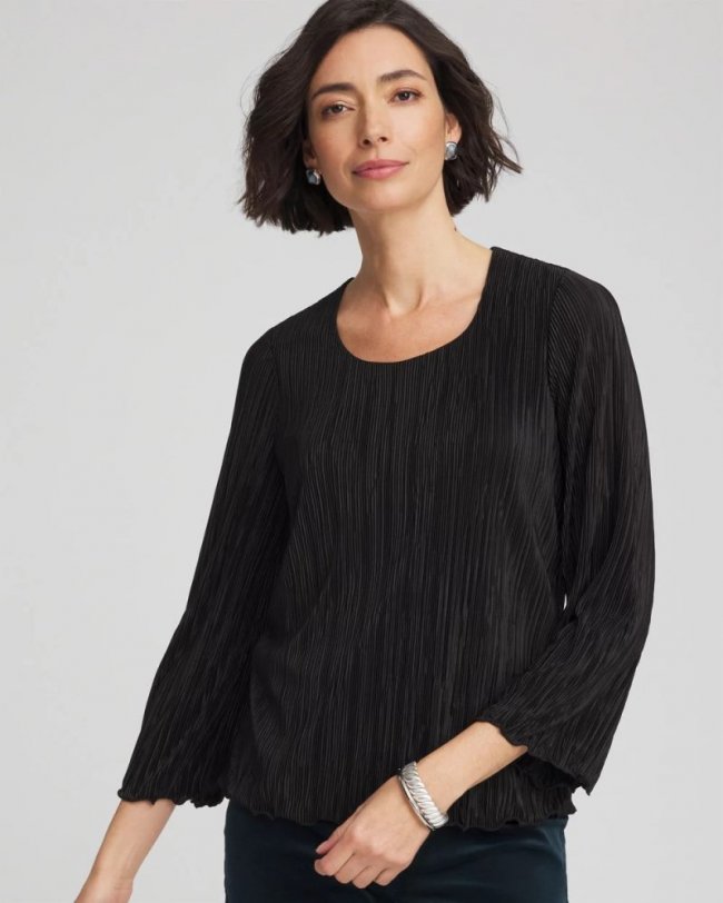 Chicos Bodre Flare Sleeve Top - BLACK Chicos Bodre Flare Sleeve Top - BLACK