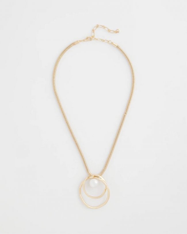 Chicos Pearl and Gold Pendant - PEARL Chicos Pearl and Gold Pendant - PEARL